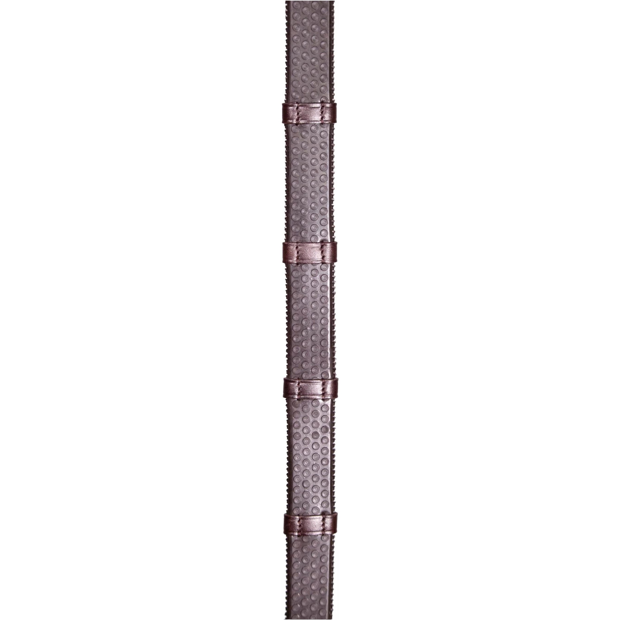 Henry James Large Pimple Hybrid Rubber Reins with Leather Stoppers RR10 - Brown